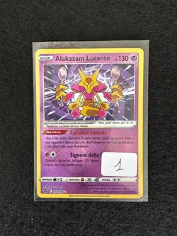ALAKAZAM LUCENTE 059/195 TEMPESTA ARGENTATA CARTA POKEMON ITA RARA MINT - Image 1