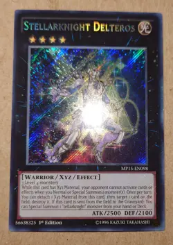 Yugioh Stellarknight Delteros MP15-EN098 Secret Rare 1st - Image 1
