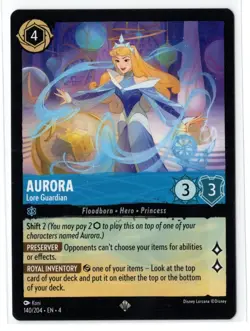 Disney Lorcana Ursula's Return Aurora 140/204 Super Rare NON-FOIL - Image 1