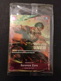 One Piece English Roronoa Zoro Foil Winner Card P-045 - OP06 Pre-Release - Image 1