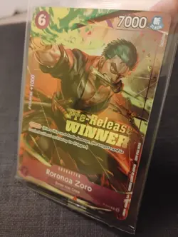 One Piece English Roronoa Zoro Foil Winner Card P-045 - OP06 Pre-Release - Image 3