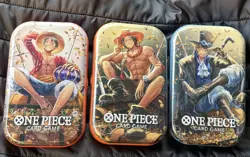 All 3 Art Tins! ONE PIECE CARD - TIN 2 PACK SET VOL. 2 TS-02, OP13 SEALED - Image 1