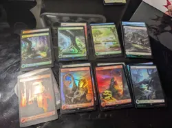 MTG Final Fantasy FOIL Full Art Land Complete set (16 cards) - Image 1