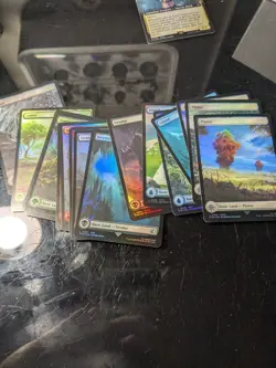 MTG Final Fantasy FOIL Full Art Land Complete set (16 cards) - Image 3