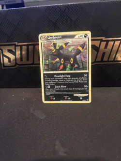 Umbreon Card Undaunted Cracked Ice Holo Pokemon 2010 Ungraded - Image 1
