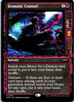 Demonic Counsel (Showcase) R Duskmourn: House of Horror 310 NM NM-LP - Image 1