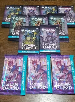 Magic: The Gathering Lorwyn Eclipsed 12 Pack Lot 3 Collector Boosters 9 Play NEW - Image 1