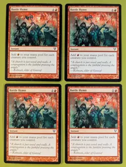 Battle Hymn x4 Avacyn Restored 4x Playset Magic the Gathering MTG - Image 1