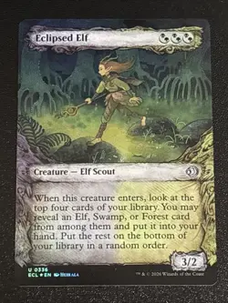 MTG Lorwyn Eclipsed Eclipsed Elf Showcase Foil 0336 NM - Image 1