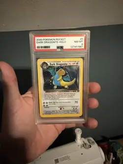 Pokemon 2000 Team Rocket Dark Dragonite Holo Rare 5/82 PSA 8 Unlimited English - Image 1