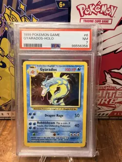 1999 POKEMON BASE SET UNLIMITED 6/102 GYARADOS-HOLO PSA 7 - Image 1