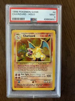 Pokemon Game Base Set Charizard 1999 Holo PSA 9 Mint 4/102 - Image 1
