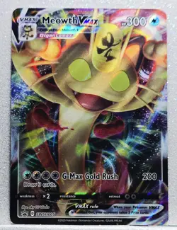 2020 😺 Pokemon Meowth VMAX SWSH005 Sword & Shield Holo Black Star Promo - Image 1