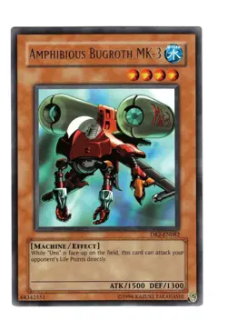Yugioh- 1X Amphibious Bugroth MK-3 - Rare - Unlimited - DR2-EN082 - Near Mint - Image 1