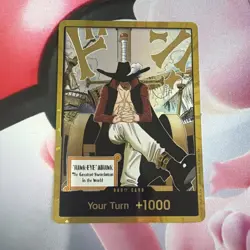 DON!! Card Gold Frame Mihawk OP14 ONE PIECE Seven Warlords of the Azure Ocean - Image 1