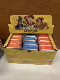 One Piece 12x Mini Tin Pack Set Vol 2 Display TS-02 OP-13 24 PACKS Sealed Promos - Image 1