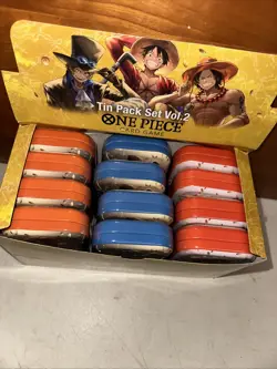 One Piece 12x Mini Tin Pack Set Vol 2 Display TS-02 OP-13 24 PACKS Sealed Promos - Image 2