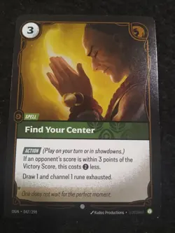 FIND YOUR CENTER 047/298 RIFTBOUND LEAGUE OF LEGENDS RARE FOIL ENGLISH CARD - Image 1