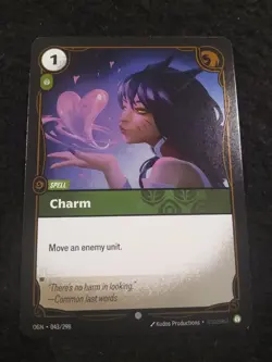 CHARM 043/298 RIFTBOUND LEAGUE OF LEGENDS RARE FOIL ENGLISH CARD - Image 1