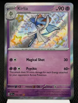 Kirlia 154/091 - Shiny Holo Rare - Paldean Fates Pokemon Card MINT - Image 1