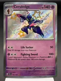 Ceruledge 162/091 - Shiny Holo Rare - Paldean Fates Pokemon Card NM - Image 1