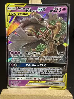 Trevenant & Dusknoir GX SM217 Sun & Moon Black Star Promo Holo Pokemon Card LP - Image 1