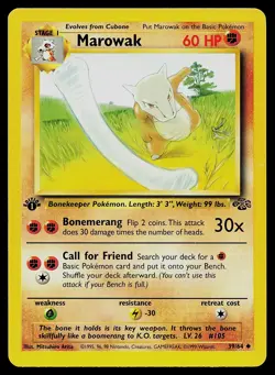 Pokemon Card Marowak 39/64 Jungle 1st Edition - Image 1
