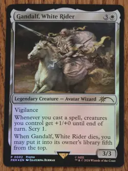MTG Gandalf White Rider LOTR Resale Foil Promo Tales of Middle-earth NM/Mint - Image 1