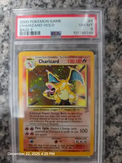 Pokemon Base Set 2 Charizard #4/130 Holo PSA 8 NM-MT - Image 1