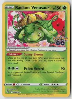 Radiant Venusaur 004/078 - Pokemon GO Holo - PTCG - Image 1