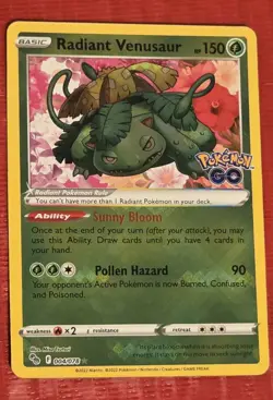 Pokemon Go TCG: Radiant Venusaur 004/078 MINT - Image 1