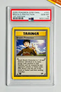 Pokemon PSA 10 Brock's Protection 1st Edition #101 Gym Challenge 2000 - Image 1