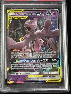 2019 Pokemon - SUN & MOON - UNIFIED MINDS #71 - MEWTWO & MEW GX - PSA 10 GEM MT - Image 2