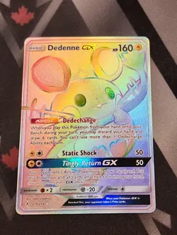 Dedenne GX 219/214 Pokemon Unbroken Bonds Sun & Moon Secret Rare Near Mint - Image 1