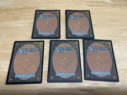 MAGIC MTG UNFINITY BORDERLESS PLANETARY FOIL BASIC LAND SET IN HAND - Image 2