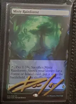 MTG FOIL MISTY RAINFOREST SHADOW SIGNED BY ARTIST ZENDIKAR RISING EXPEDITIONS - Image 1
