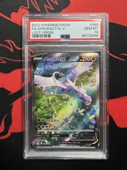 PSA 10 Aerodactyl V Alt Art 180 Lost Origin Sword And Shield Gem Mint Pokemon - Image 1