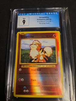 2016 Pokemon Growlithe 17/108 Evolutions Reverse Holo CGC 9 - Image 1