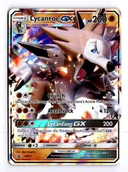 Lycanroc GX SM14 Sun & Moon Promos Holo Pokemon Heavy Play+ - Image 1