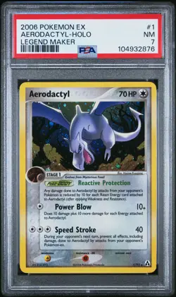2006 POKEMON EX LEGEND MAKER AERODACTYL #1 HOLO FOIL PSA 7 NM #104932876 - Image 1