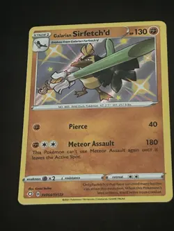 2021 Pokemon SWSH Shining Fates Galarian Sirfetch d Shiny Vault #SV064/SV122 - Image 1