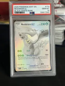 2025 Pokemon White Flare Reshiram Ex #173 GEM MT PSA 10 - Image 1