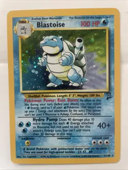 Pokemon TCG Blastoise Holo Rare Base II 2/130 - Image 1
