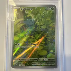 2023 Pokemon Mew En-151 166 Bulbasaur Illustration Rare PSA 9 Mint - Image 2