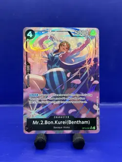 One Piece Mr.2.Bon.Kurei (Bentham) (Alt. Art) The Azure Sea's Seven OP14-091 SR - Image 1