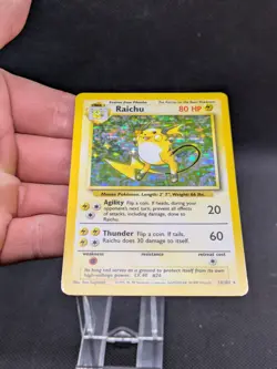 Raichu 14/102 Base Set Holo Pokemon Card WOTC LP/Played - Image 3