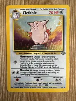 Clefable 1/64 Pokemon TCG Jungle Unlimited Holo Rare Card WOTC MP - Image 1