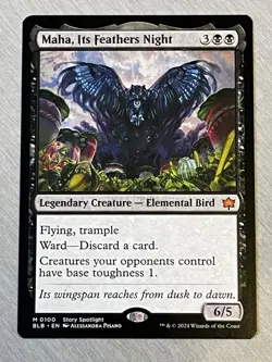 Maha, Its Feathers Night - Bloomburrow NM Magic: The Gathering Card, Regular - Image 1