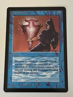 Magic the Gathering MTG Beta Unsummon NM- (Beta Bob) - Image 1