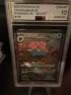 Pokemon SV 151 Venusaur EX 198/165 AGS Gem-MT 10 Full Art Holo Secret Rare 2023 - Image 1